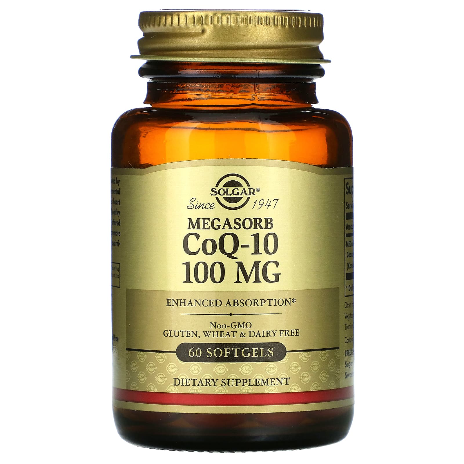 Solgar, CoQ-10, 100 mg, Megasorb, Coenzyme, 60 Softgels UPC 033984009523 | HiLife Vitamins